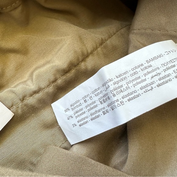 Zara men’s small pants tapered NWT tan pockets string tie waist/waist stretch - Picture 7 of 14